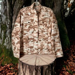 Harper & Liv women’s medium pink & tan camo utility military cargo jacket